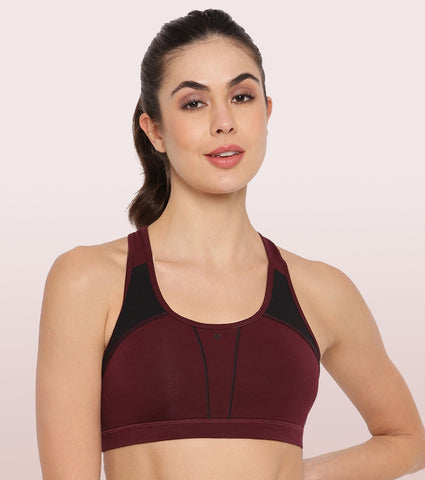 Racer Back Medium Impact Sports Bra with Removable Pads