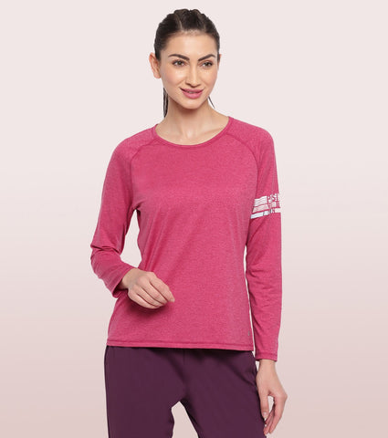 Long Sleeve Slim Active Tee | Long Sleeve Scoop Neck Raglan Slim Active Tee With Mindful Graphics