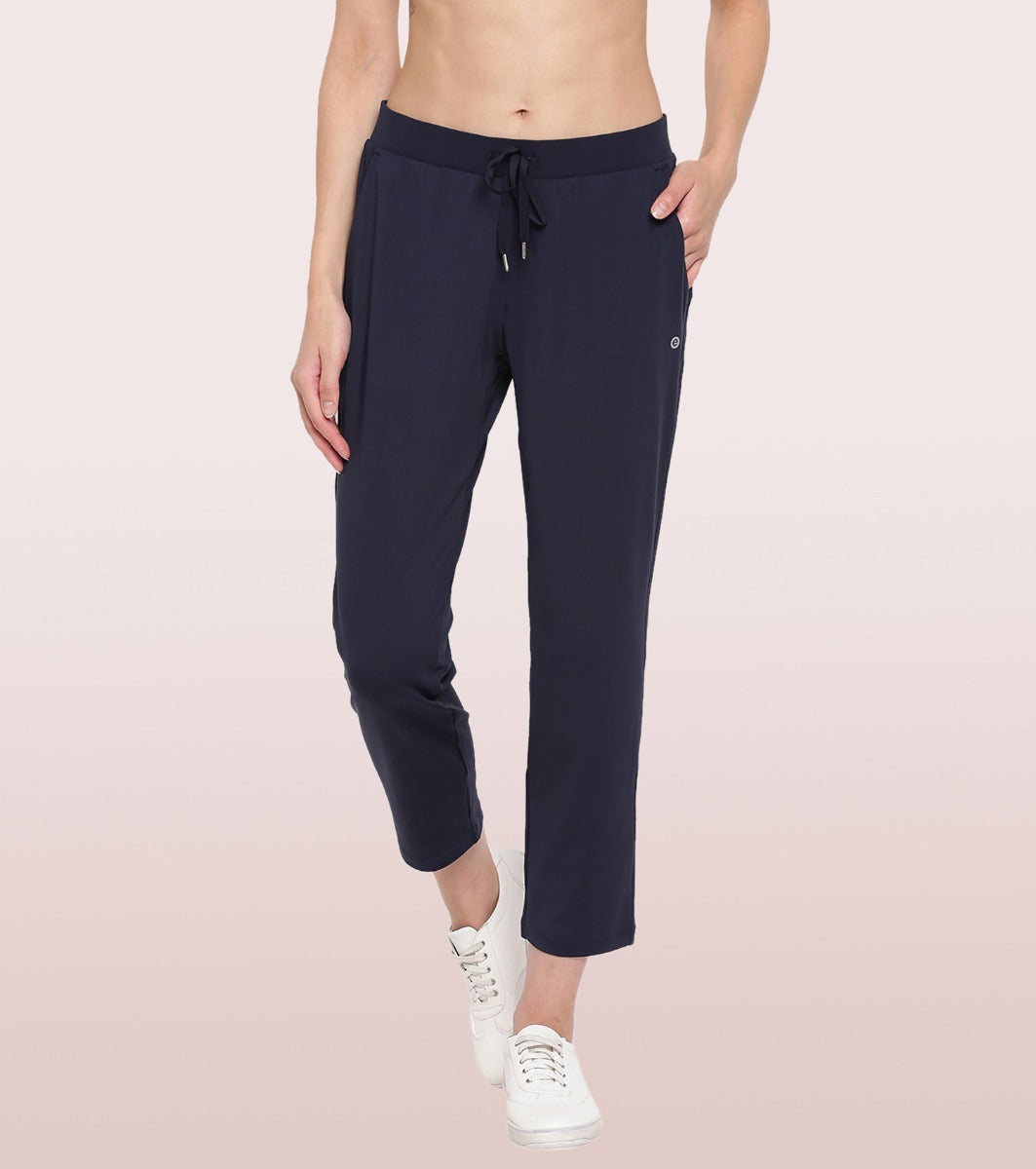 Buy Enamor Relaxed Anti Microbial Mid Rise Track Pant - Jet Black at  Rs.1899 online | Activewear online