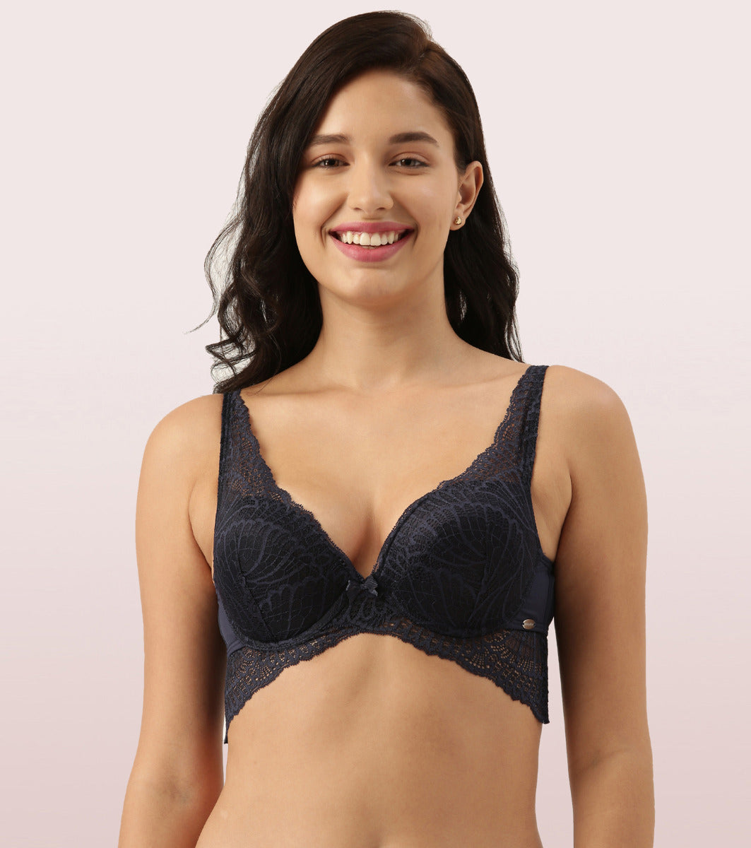 Buy Enamor Fuchsia Lace Non Wired Padded Push Up Bra for Women Online @  Tata CLiQ