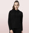 Enamor Full Sleeve Hooded Regular Length Cotton Sweatshirt For Women - Relaxed Fit, Slip on - A902 (Jet Black)
