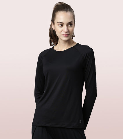 Long Sleeve Slim Active Tee | Long Sleeve Scoop Neck Raglan Slim Active Tee With Mindful Graphics