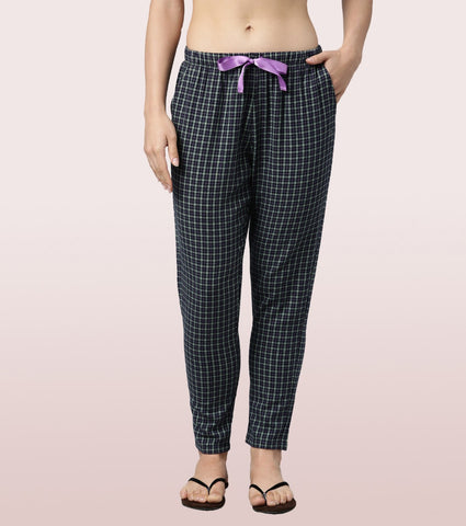 Lazy Pant | Pull-On Flannel Pants With Satin Adjustable Waist Drawstring & Pockets
