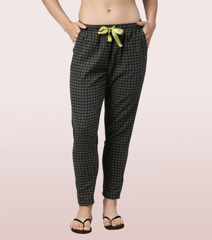 Lazy Pant | Pull-On Flannel Pants With Satin Adjustable Waist Drawstring & Pockets