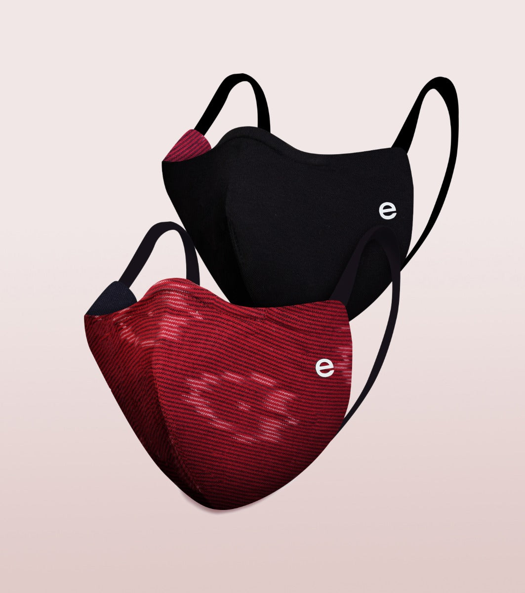 IKAT CRAFT MASK : 3-Layer Reversible Safety Mask with Cotton Comfort | >95%* Protection | Adult Mask - Pack of 2