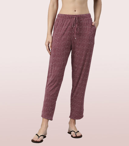 Shop-In Pants - Tapered Lounge Pants With Self Fabric Drawstring With Metal Ends