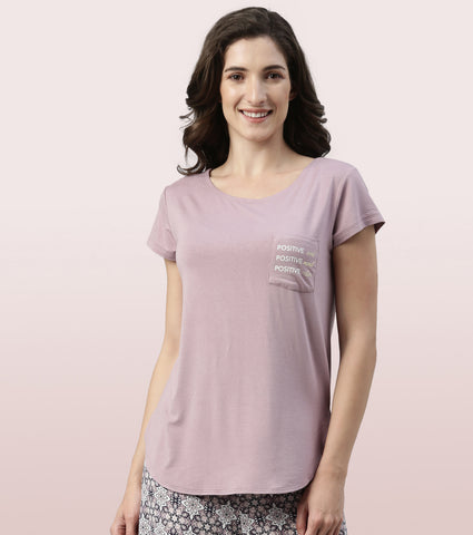 Home Lounge Tee | Soft & Drapey Graphic Printed Lounge Tee