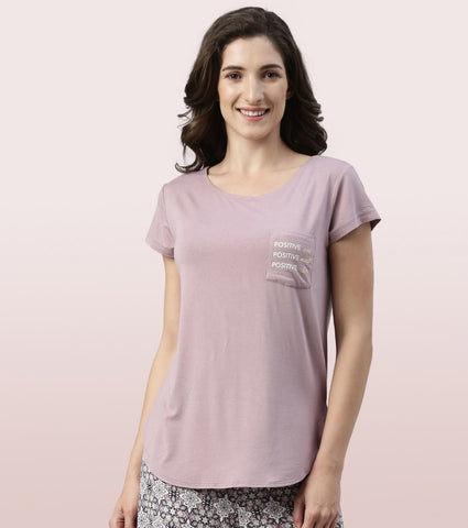 Home Lounge Tee | Soft & Drapey Graphic Printed Lounge Tee