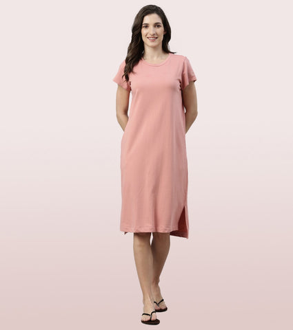 Comfy Dress | Short Sleeve Cotton Terry Lounge Dress