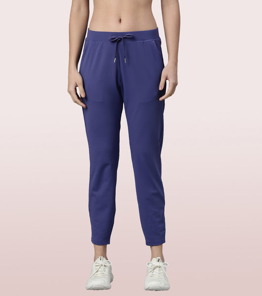 Buy Enamor Athleisure E068-Dry Fit Antimicrobial Mid Rise Smart Active  Travel Pants-Greek Blue online