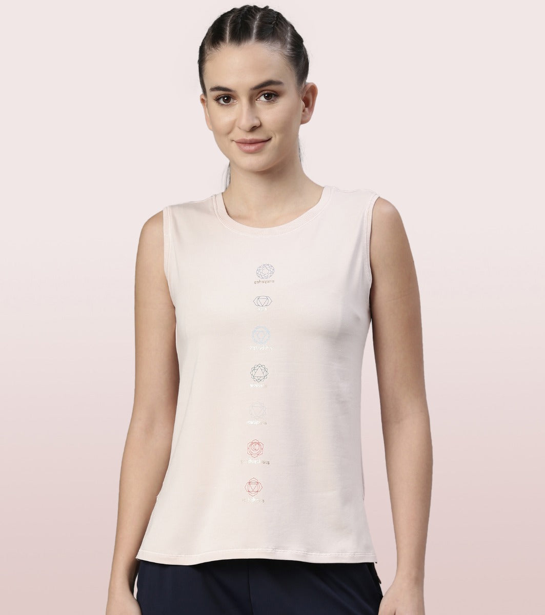 Stay Cool Tank | Crew Neck Anti-odour Stretch Cotton Muscle Tank With Graphic Print