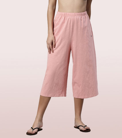 Basic Culotte | Cotton Slub High Rise Basic Culotte