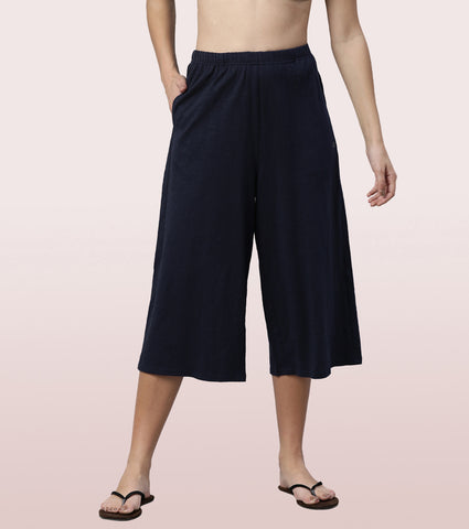 Basic Culotte | Cotton Slub High Rise Basic Culotte