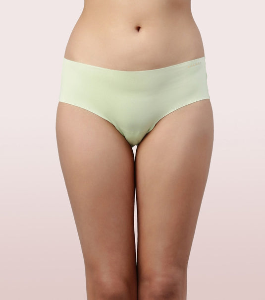 Enamor PH40 Innovations Invisi, All Day Comfort, Mid Waist Hipster Panty for Women - No Visible Panty Lines, Sweat wicking, Free Cut, Full Coverage - Pack of 1 (Green Pear)