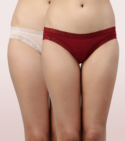 Buy Enamor MH20 Full Coverage Low Waist Lacey Modal Bikini Panty with  Antimicrobial and Stain Release Finish Online at Best Prices in India -  JioMart.