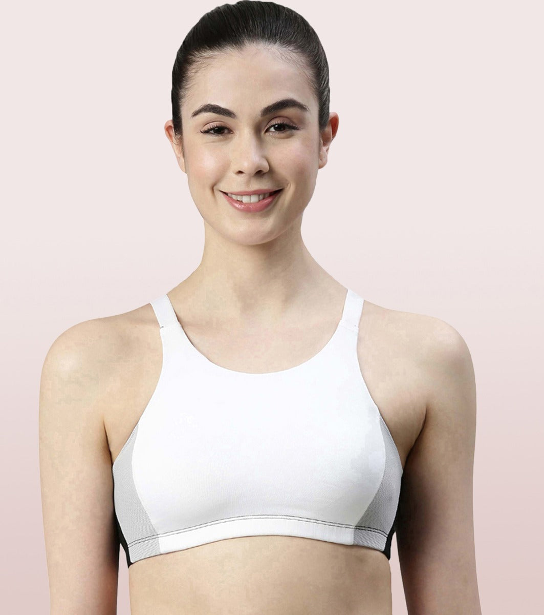 Enamor Women's Polyester Wire Free Casual Sports Bra (A201_Soft