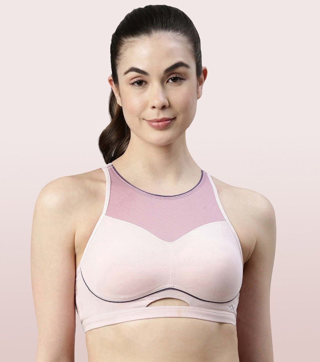 Enamor Women's Polyester Wire Free Casual Sports Bra (A201_Soft
