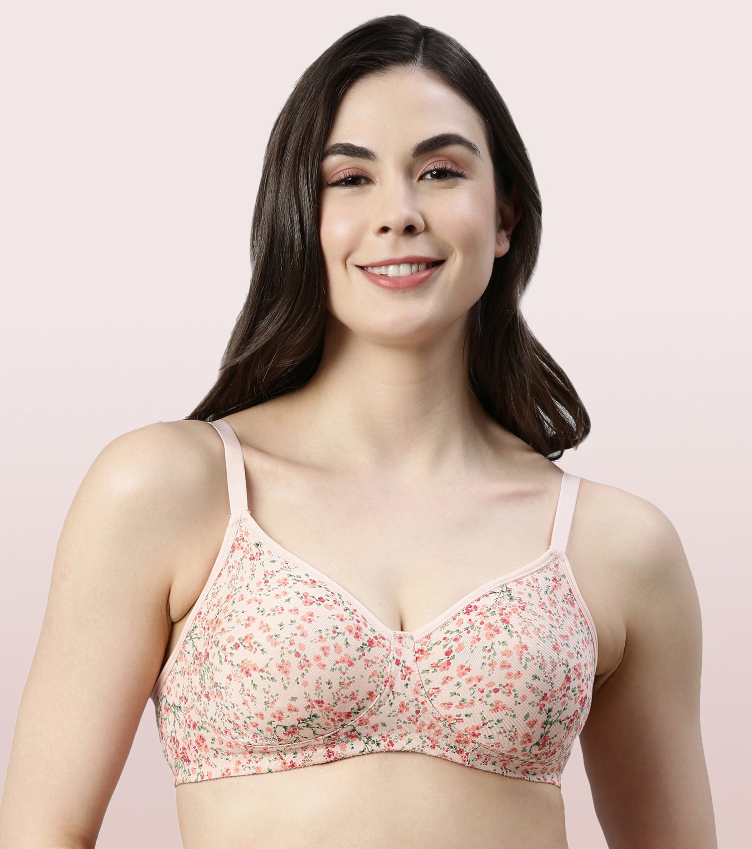 Enamor A142 Full Support Stretch Cotton Everyday Bra - Non-Padded, Wirefree  & Full Coverage-Wine