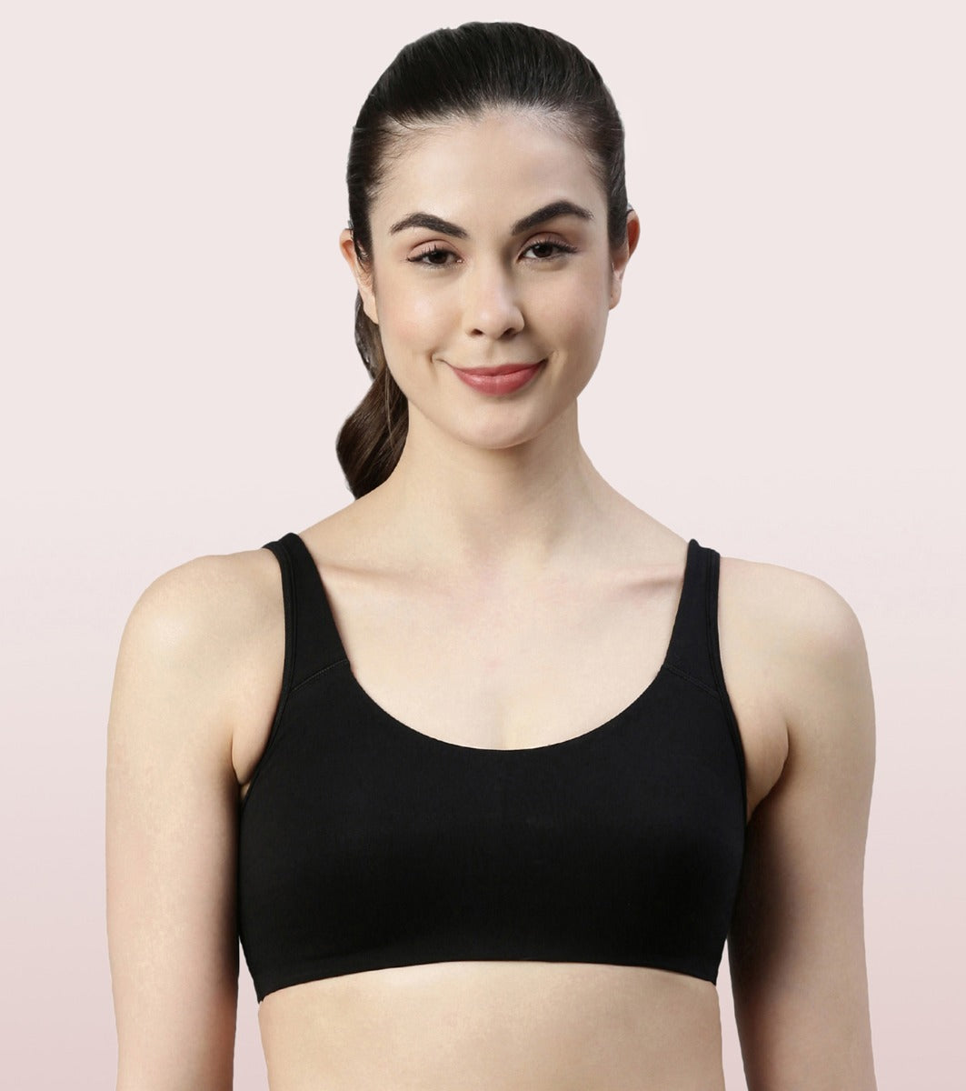 Enamor A057 Classic Cotton Sleep Bra Non-Padded Wirefree High