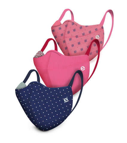 REVERSIBLE MASK : 4-Layer Safety Mask With Cotton | >95% Protection | Adult Mask - Pack of 3