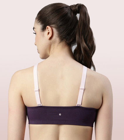 Plush Lined Medium Impact Sports Bra - PARFAIT PINK / M