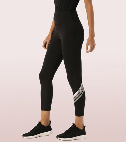 Hugged Legging | Dry Fit Stripe Graphic Print Leggings
