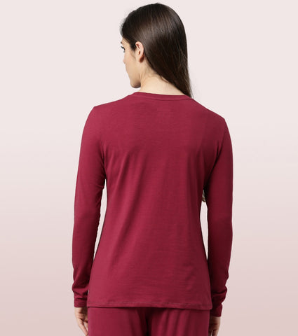 Long Sleeve Basic Crew Tee - Solid | Crew Neck Basic Stretch Cotton Tee