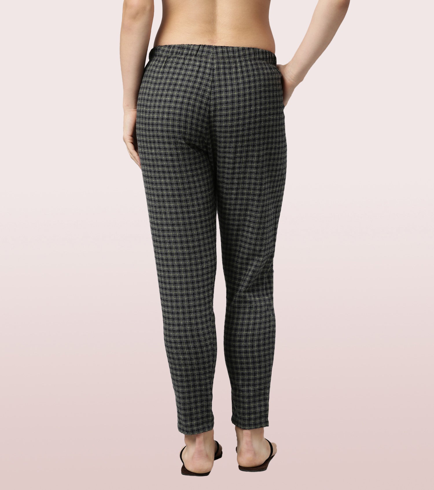Lazy Pant | Pull-On Flannel Pants With Satin Adjustable Waist Drawstring & Pockets