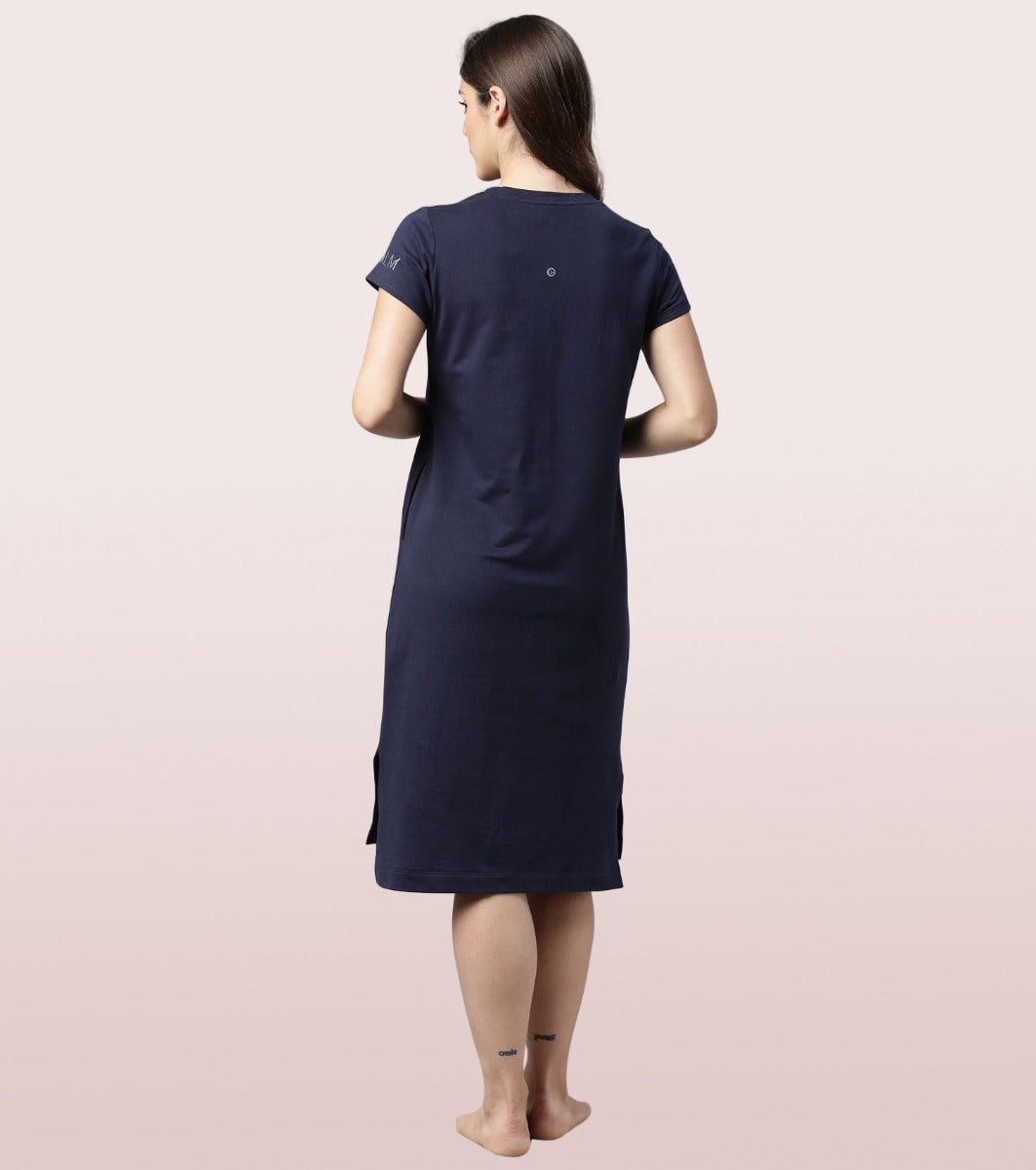 Comfy Dress | Short Sleeve Cotton Terry Lounge Dress