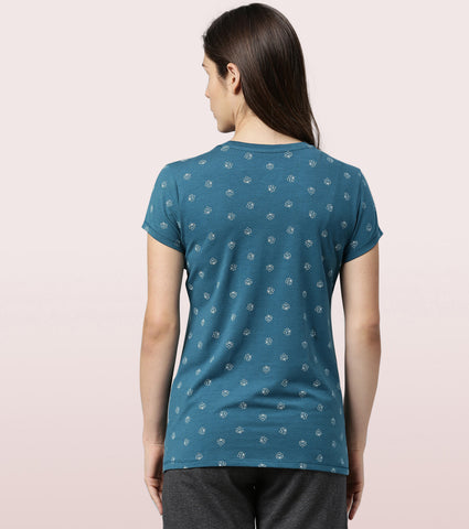 Basic Crew Tee – Printed | Short Sleeve Crew Neck Stretch Cotton Tee