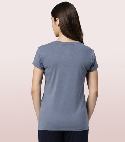 Basic Crew Tee – Graphic Print | Short Sleeve Crew Neck Stretch Cotton Tee