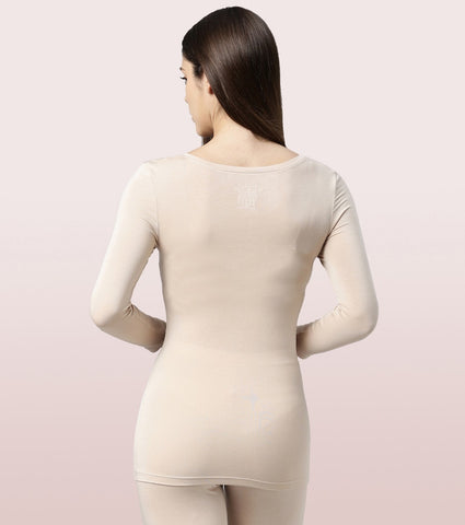 Thermals V-Neck 3/4th Sleeve Top With Sweat Wicking And Antimicrobial Finish