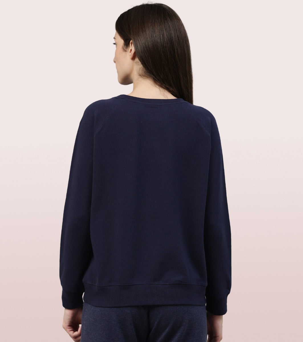 Basic Sweat | Long Sleeve Basic Pop Over Sweatshirt With Mindful Graphic