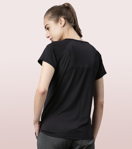 Basic Active Tee | Raglan Sleeve Scoop Neck Dry Fit Graphic Tee