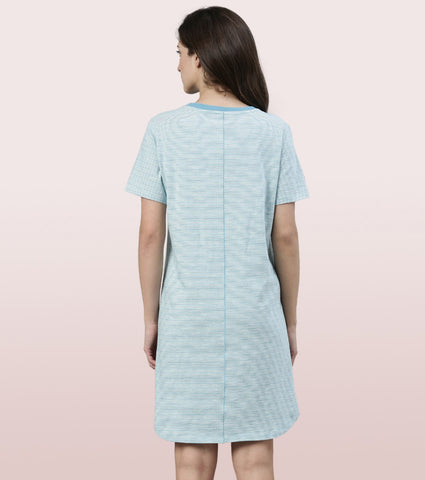 Basic Dress | Cotton Slounge Mini Dress With Chest Graphic