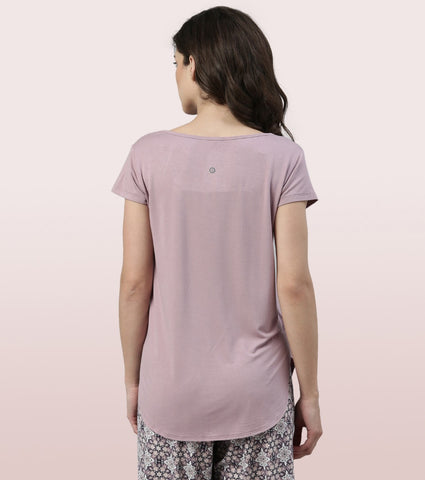 Home Lounge Tee | Soft & Drapey Graphic Printed Lounge Tee
