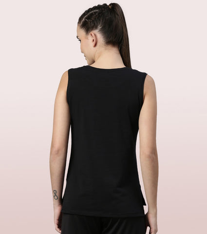 Stay Cool Tank | Crew Neck Anti-odour Stretch Cotton Muscle Tank With Graphic Print