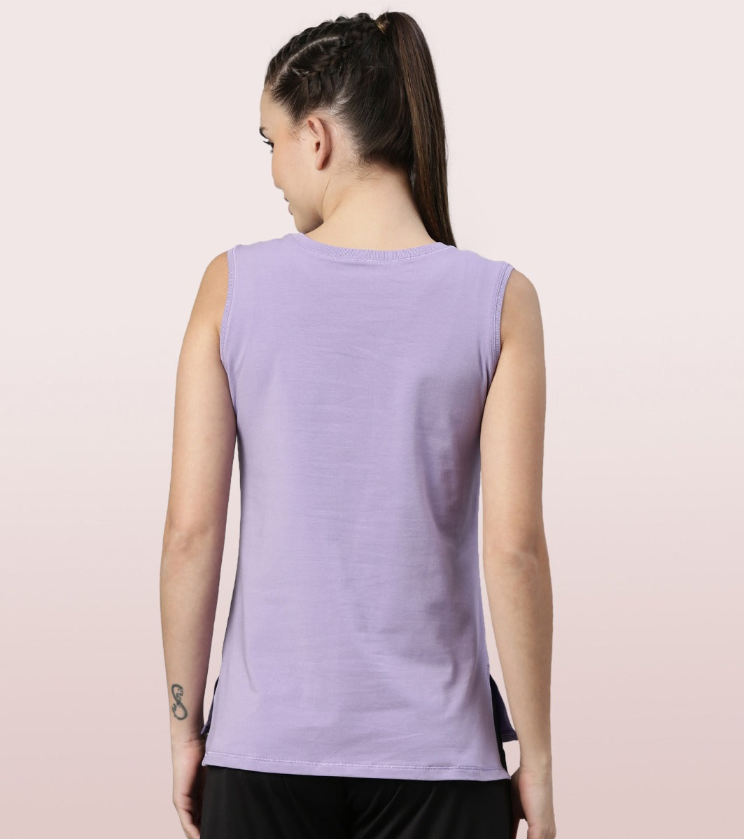 Stay Cool Tank | Crew Neck Anti-odour Stretch Cotton Muscle Tank With Graphic Print