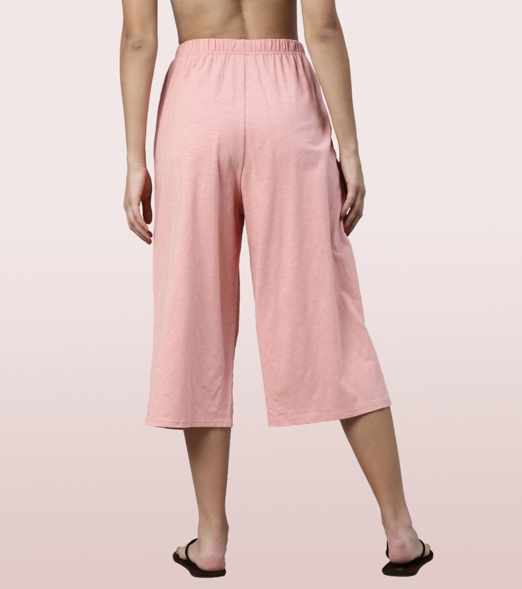 Basic Culotte | Cotton Slub High Rise Basic Culotte