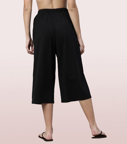 Basic Culotte | Cotton Slub High Rise Basic Culotte