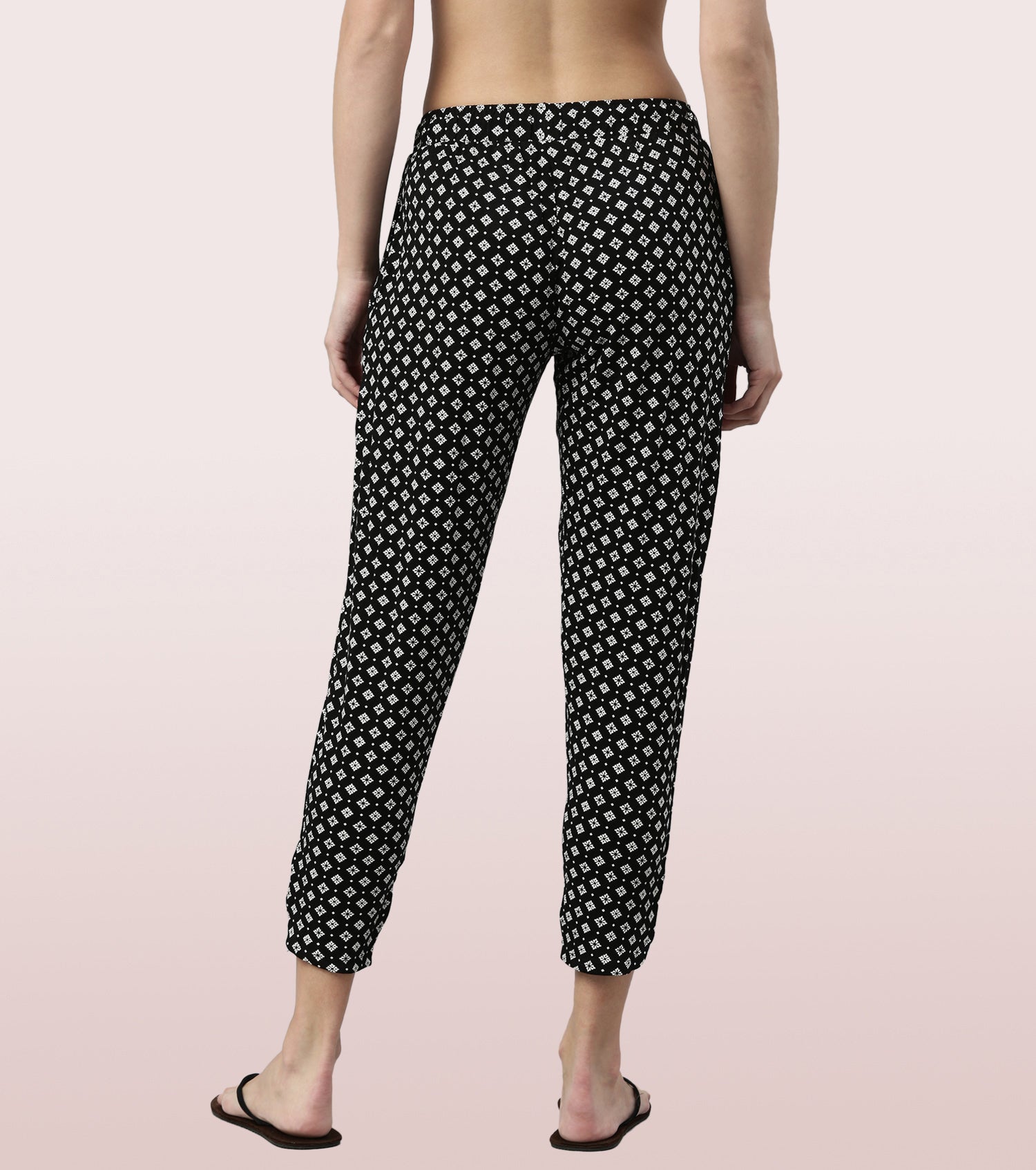 Shop-In Pants - Tapered Lounge Pants With Self Fabric Drawstring With Metal Ends