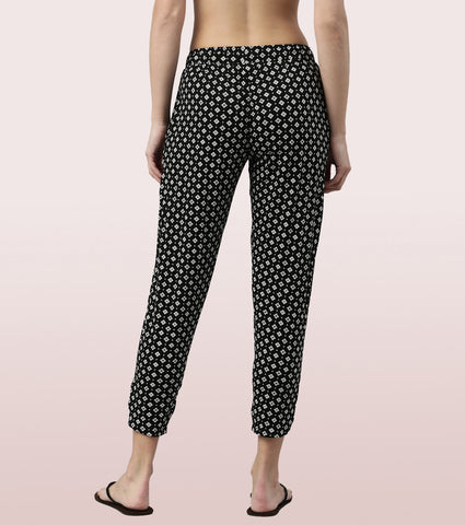 Shop-In Pants - Tapered Lounge Pants With Self Fabric Drawstring With Metal Ends