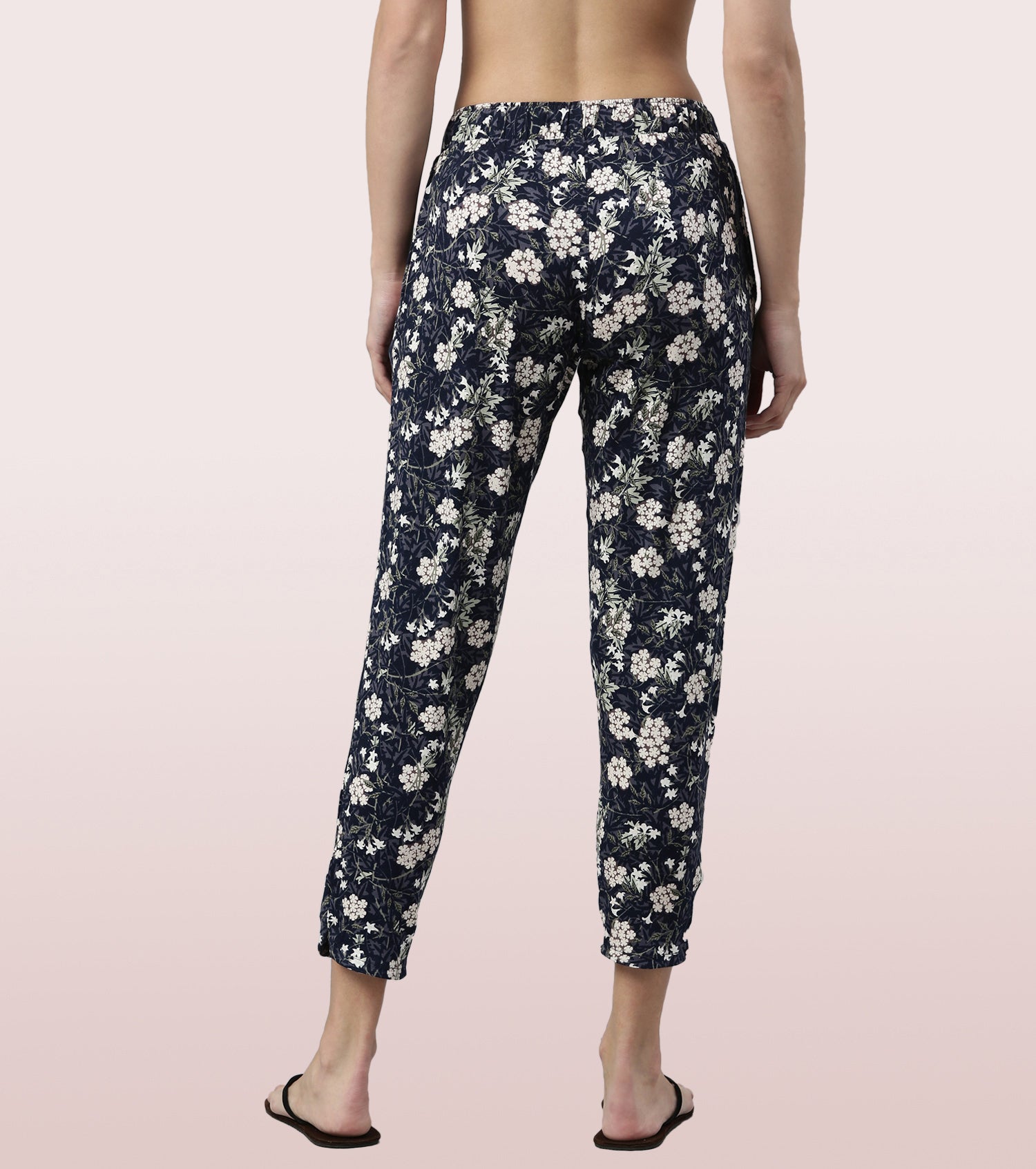 Shop-In Pants - Tapered Lounge Pants With Self Fabric Drawstring With Metal Ends