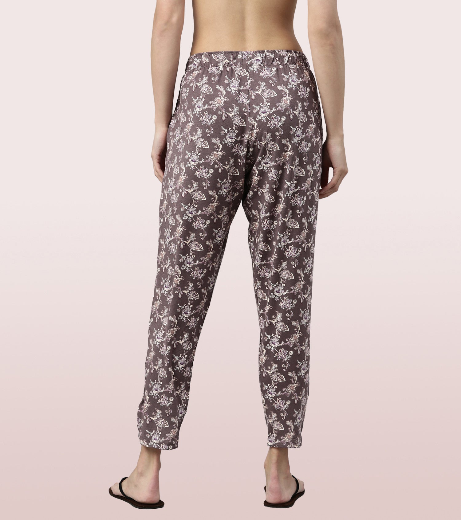 Shop-In Pants - Tapered Lounge Pants With Self Fabric Drawstring With Metal Ends