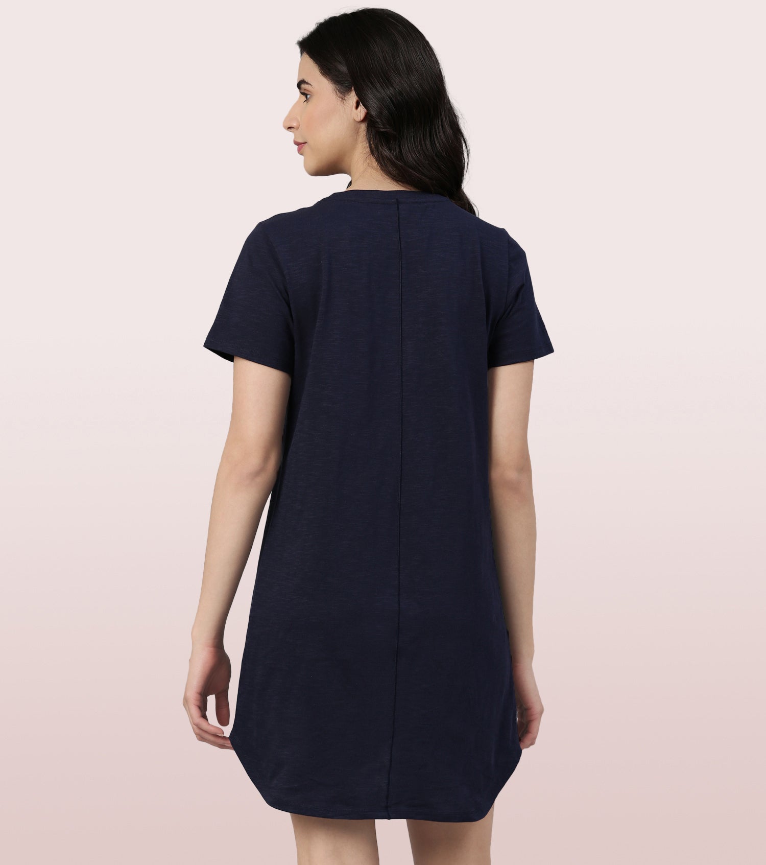 Basic Dress | Cotton Slounge Mini Dress With Chest Graphic