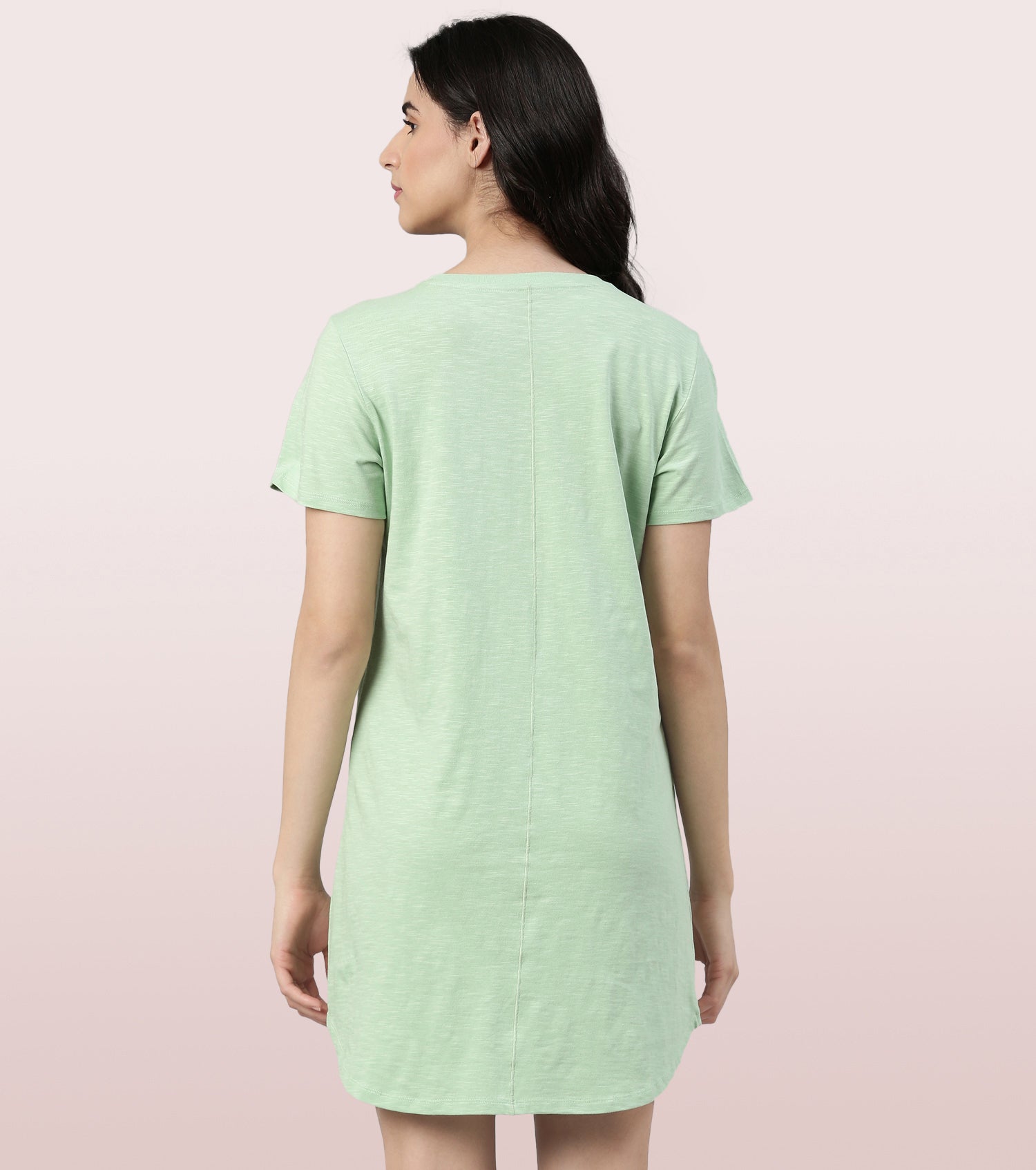 Basic Dress | Cotton Slounge Mini Dress With Chest Graphic