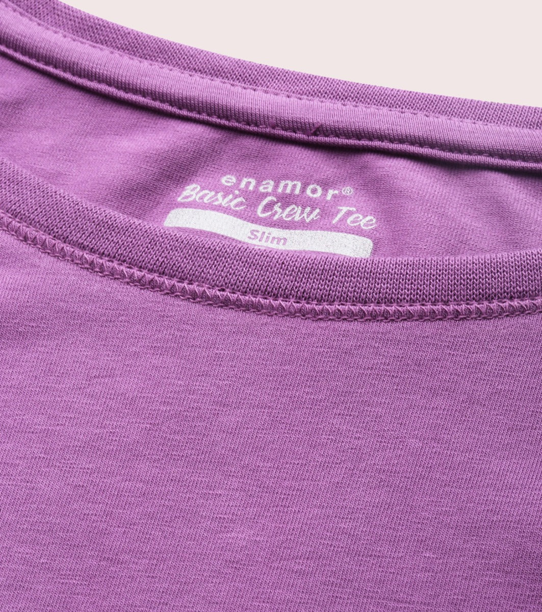 Basic Crew Tee – Solid | Short Sleeve Crew Neck Stretch Cotton Tee
