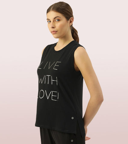 Stay Cool Tank | Crew Neck Anti-odour Stretch Cotton Muscle Tank With Graphic Print