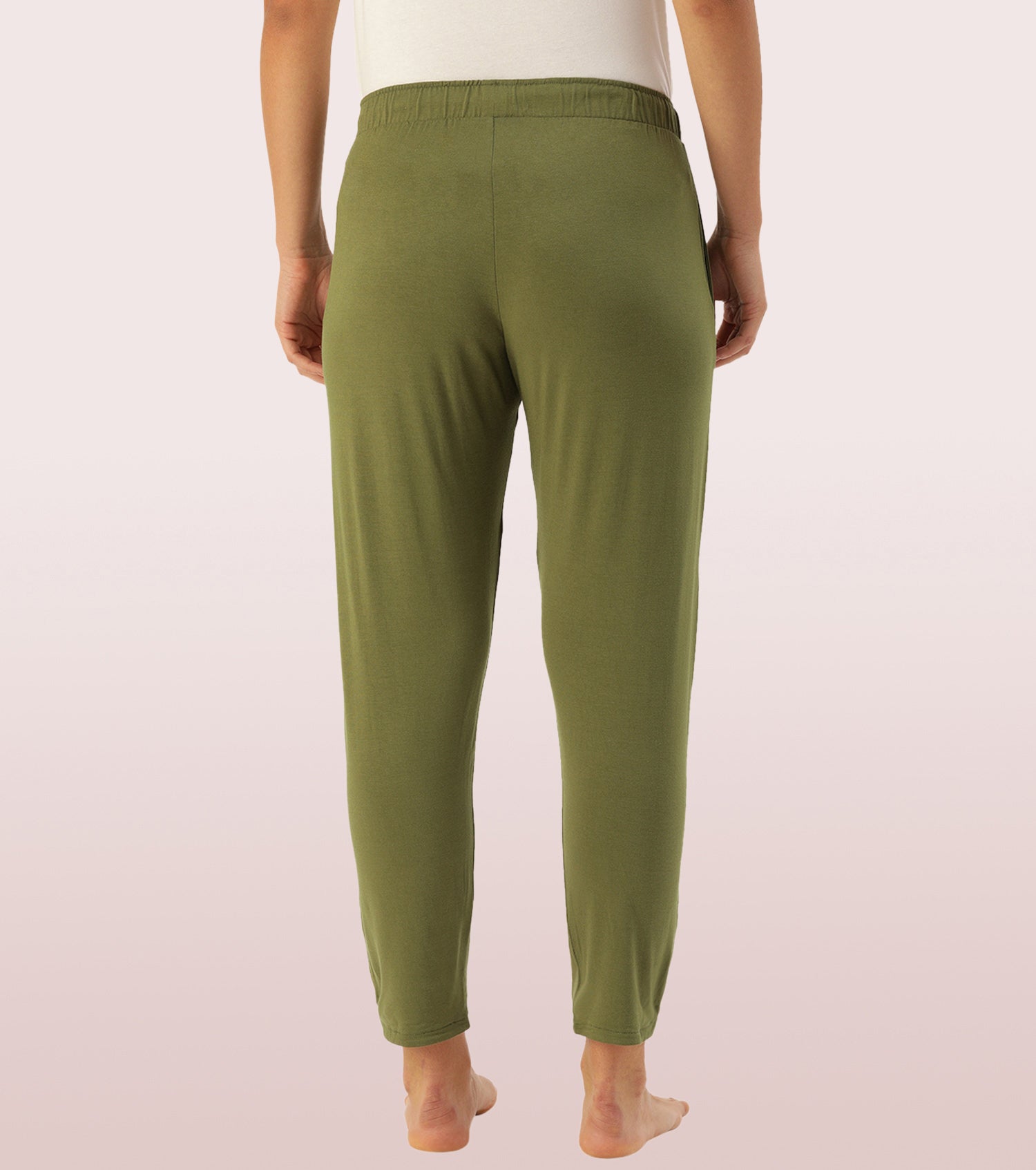 Shop-In Pants - Tapered Lounge Pants With Self Fabric Drawstring With Metal Ends