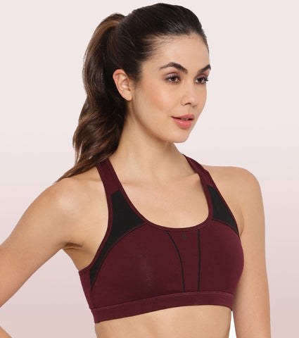 Racer Back Medium Impact Sports Bra with Removable Pads